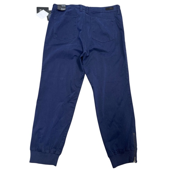 Kut From The Kloth Jogger Pants High Rise Crop Cargo Pockets Zip Ankles Blue 14 - Picture 4 of 16